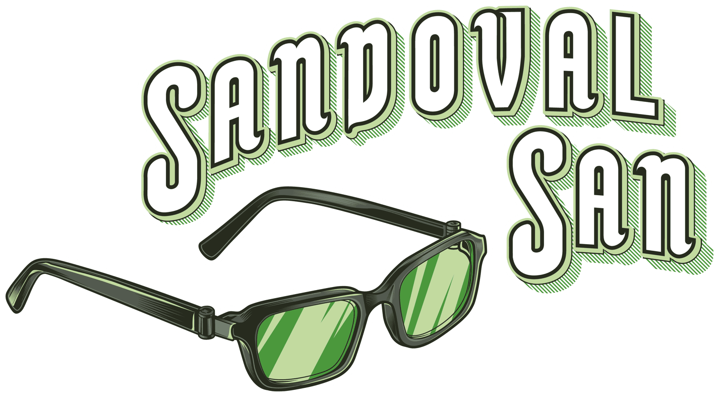 Sandoval San - Ilustrador y artista digital especializado en anime y Saint Seiya. Isotipo de lentes